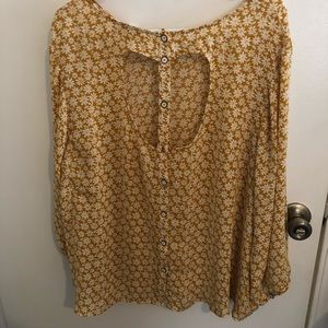 Open-ish Back Yellow Blouse
